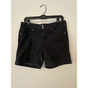 Women's Shorts Santana Jeans Black Size 10 Cuffs W32 In7 Rise 9 Denim